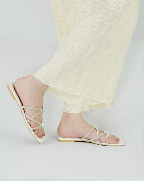 Criss Cross Studded Flats